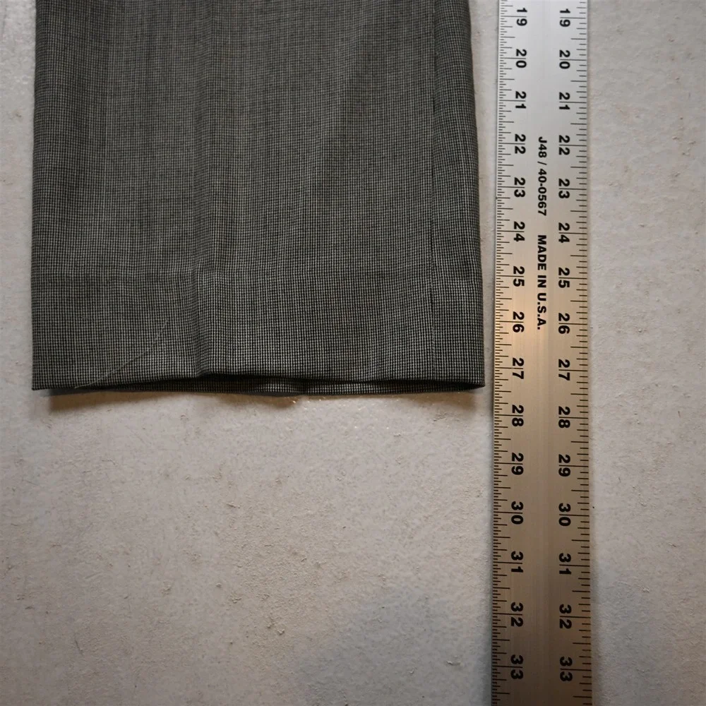 Jos A Bank 40x29 Gray Nailshead 100% Wool Pleated Executive Dress Mens Pants_6